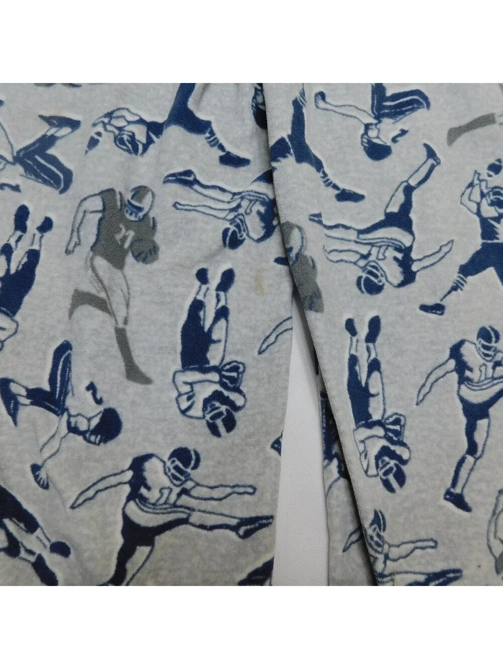 Carters Boys Gray Blue Football Players Fleece Pajama Pants 8